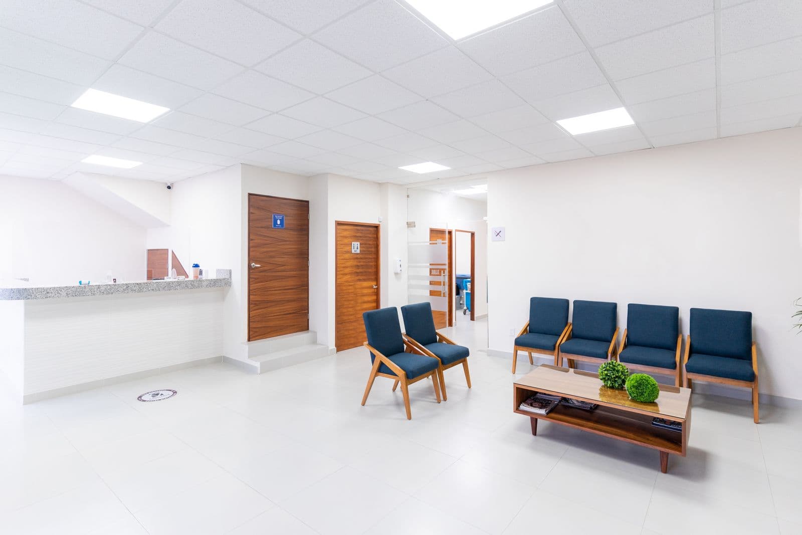 Bright and welcoming GlowDerm clinic reception area
